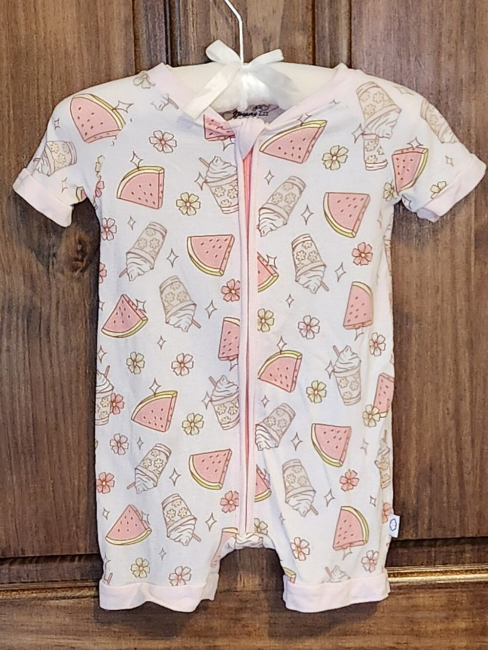 Dreamy Zzz Watermelon & Milkshake Bamboo Shorty Zippy - 6-12 Months